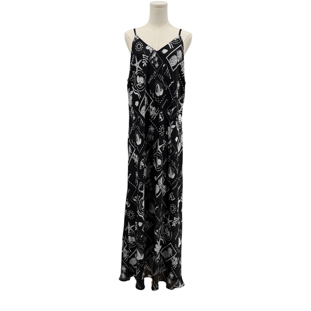 Gilli Belize Sleeveless Maxi Dress Sz 3X NWT Black Tropical Vacation Stitchfix